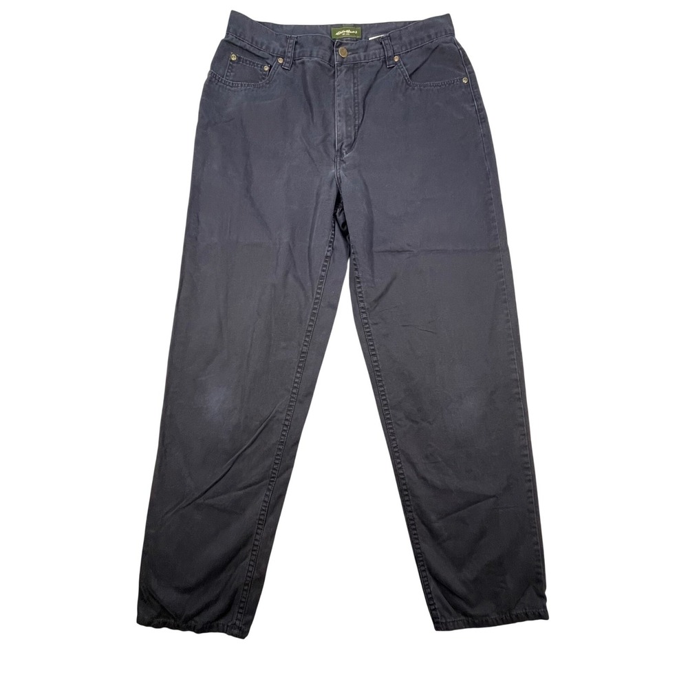 Eddie Bauer Navy Blue Cotton Twill Straight Leg Pants Women 12